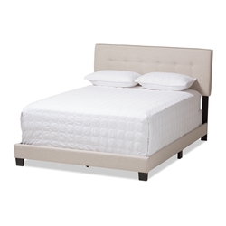 Baxton Studio Audrey Modern and Contemporary Light Beige Fabric Upholstered Queen Size Bed